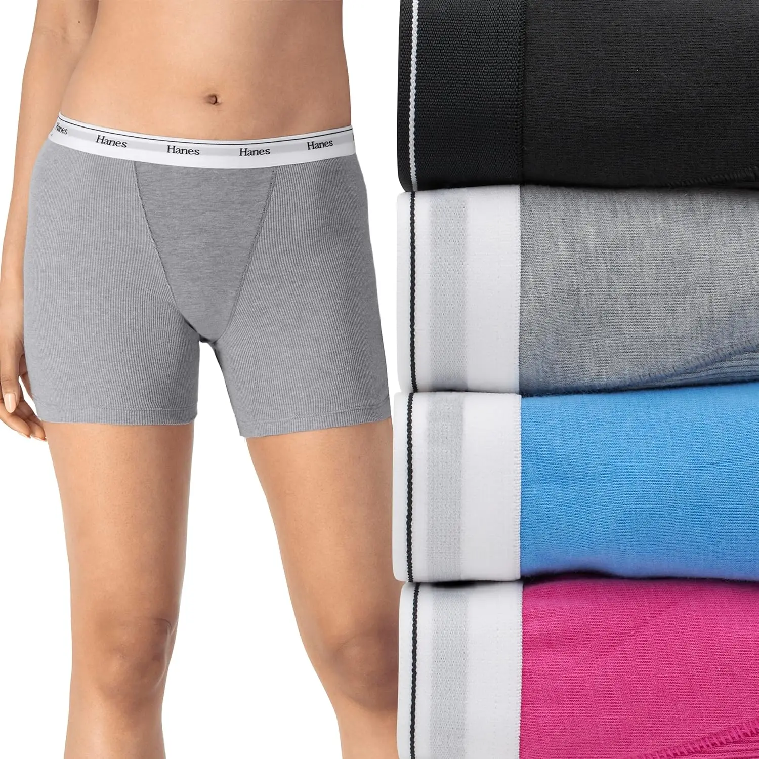 Boxer Brief Pack Cotton - Originals Women’s Mid-Thigh Boxer Brief Pack,