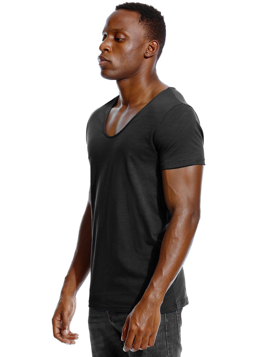 Scoop Neck T Shirt for Men Low - Undershirt Crew Neck recensione e prezzo