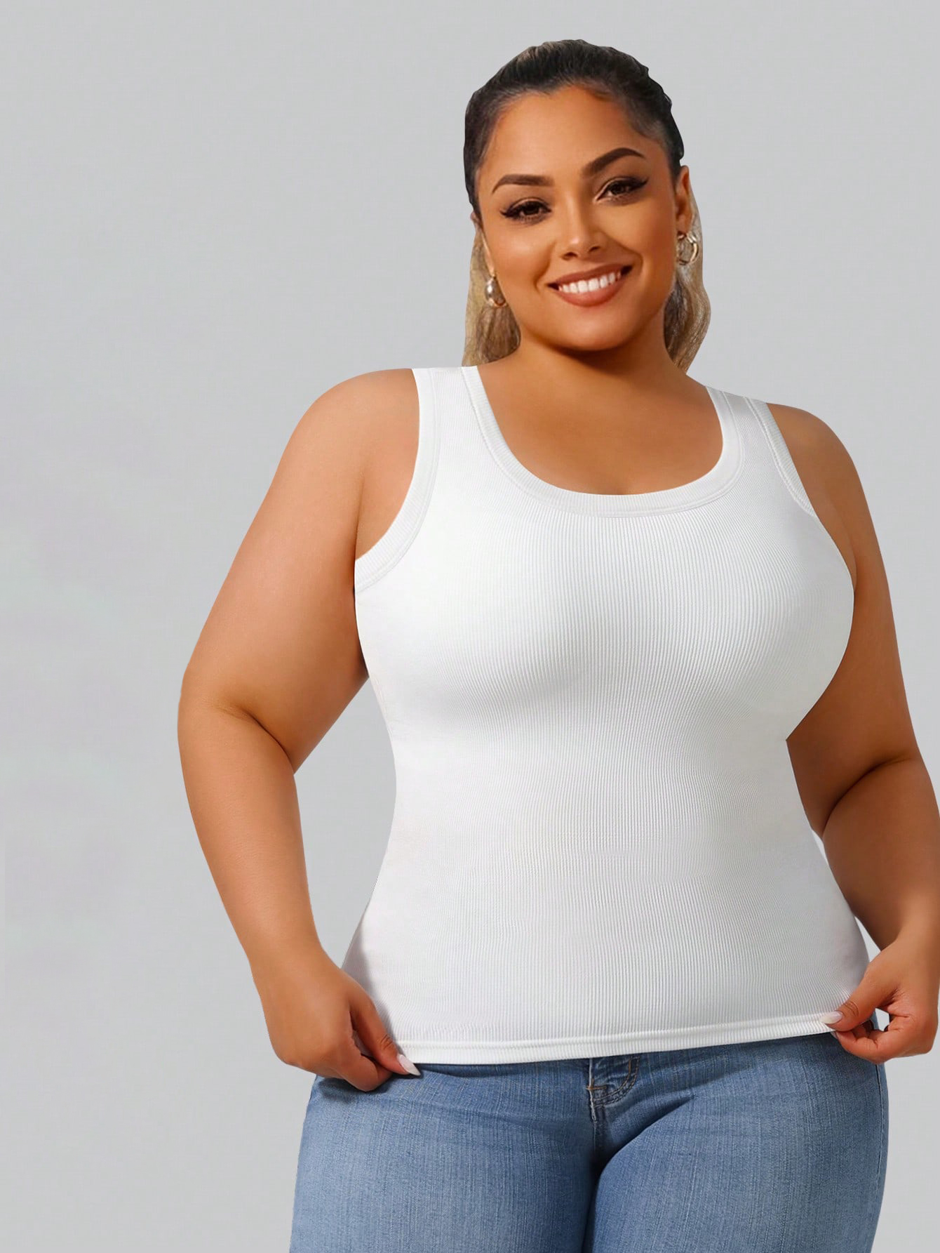 Plus Size Women's Solid Ribbed - Tank Top Ribbed recensione e prezzo