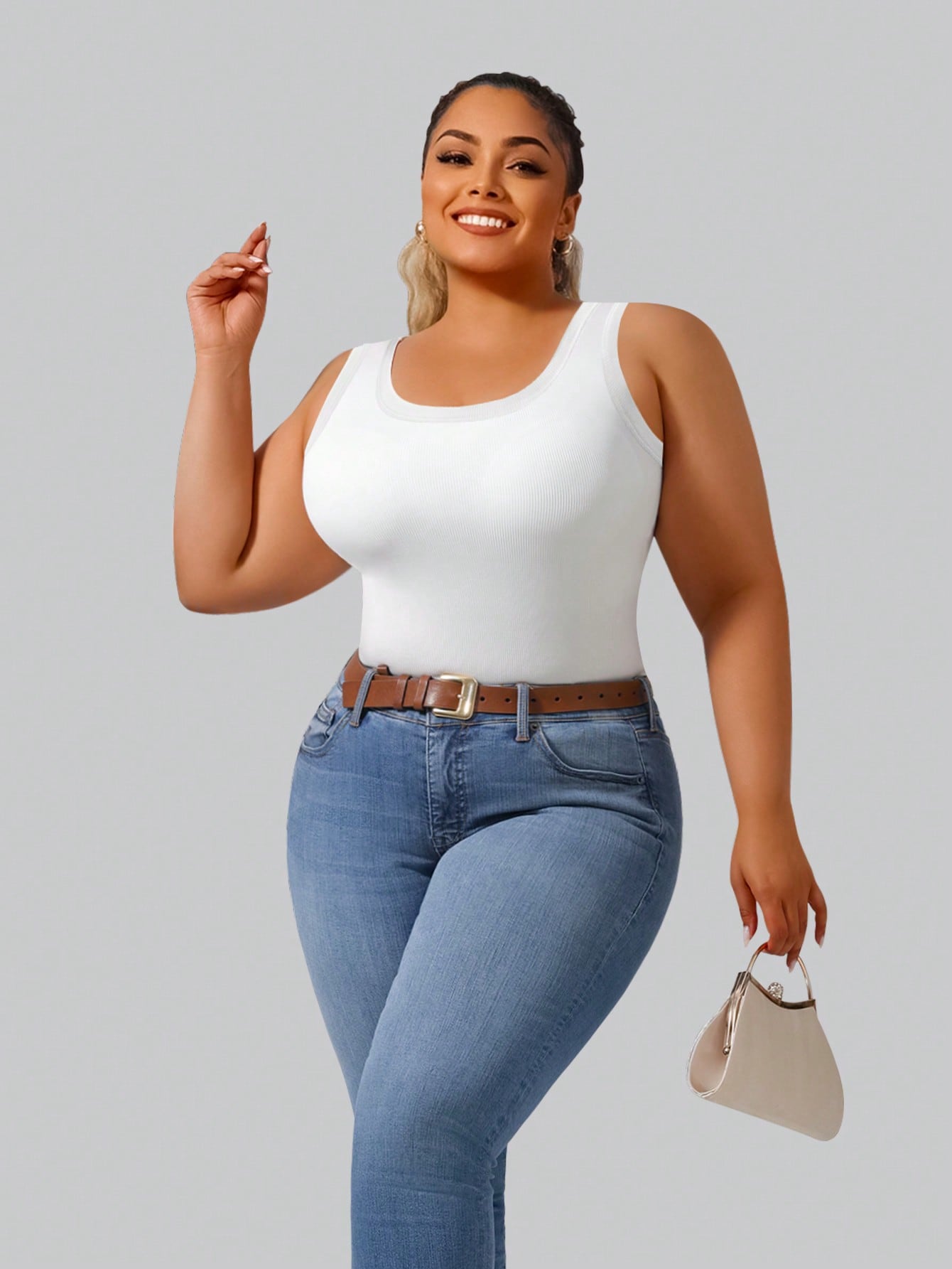 Plus Size Women's Solid Ribbed - Tank Top Ribbed recensione e prezzo