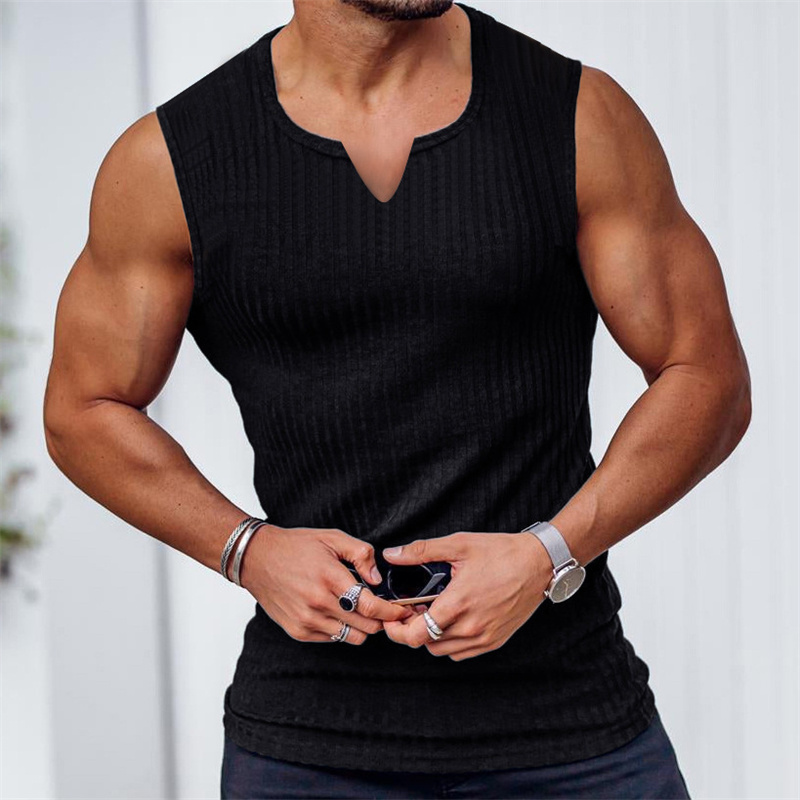 2024 Summer new men V-neck Ves - Undershirt Crew Neck recensione e prezzo