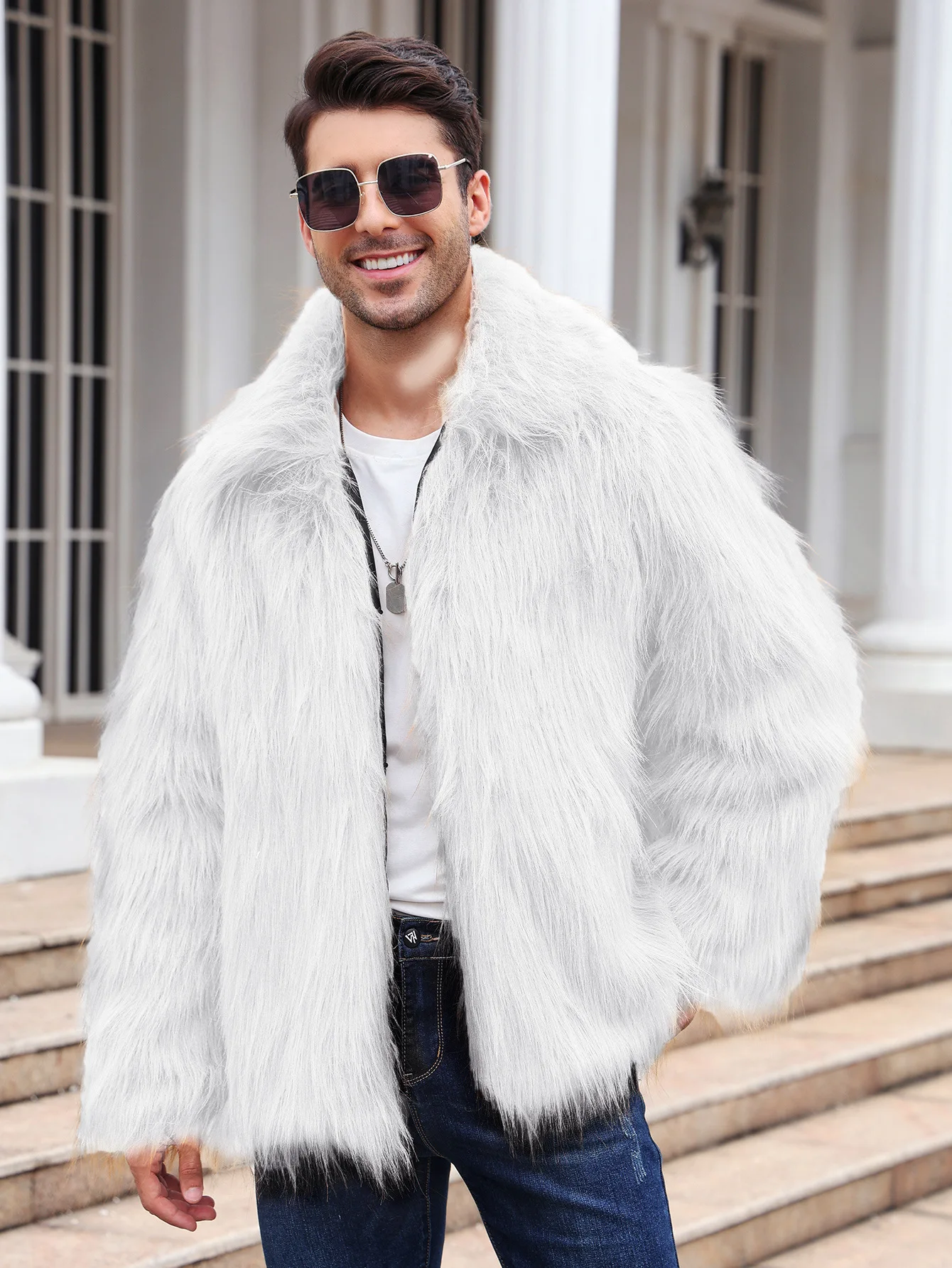 Men Faux Fox Fur Jacket Coat W - Thermal Long John recensione e prezzo