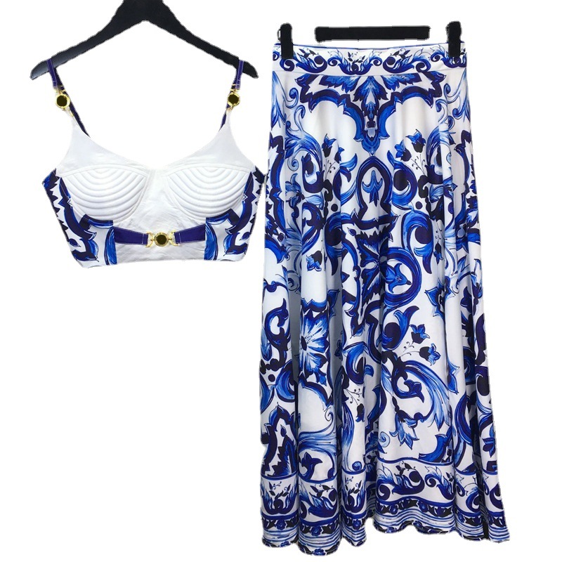 Summer Bohemain Blue And White - Suspender Tank Top recensione e prezzo